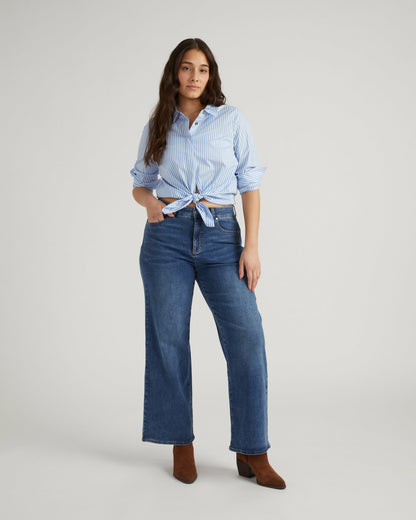 Universal Standard Roxy Relaxed Bootcut Jeans - Anzio Blue