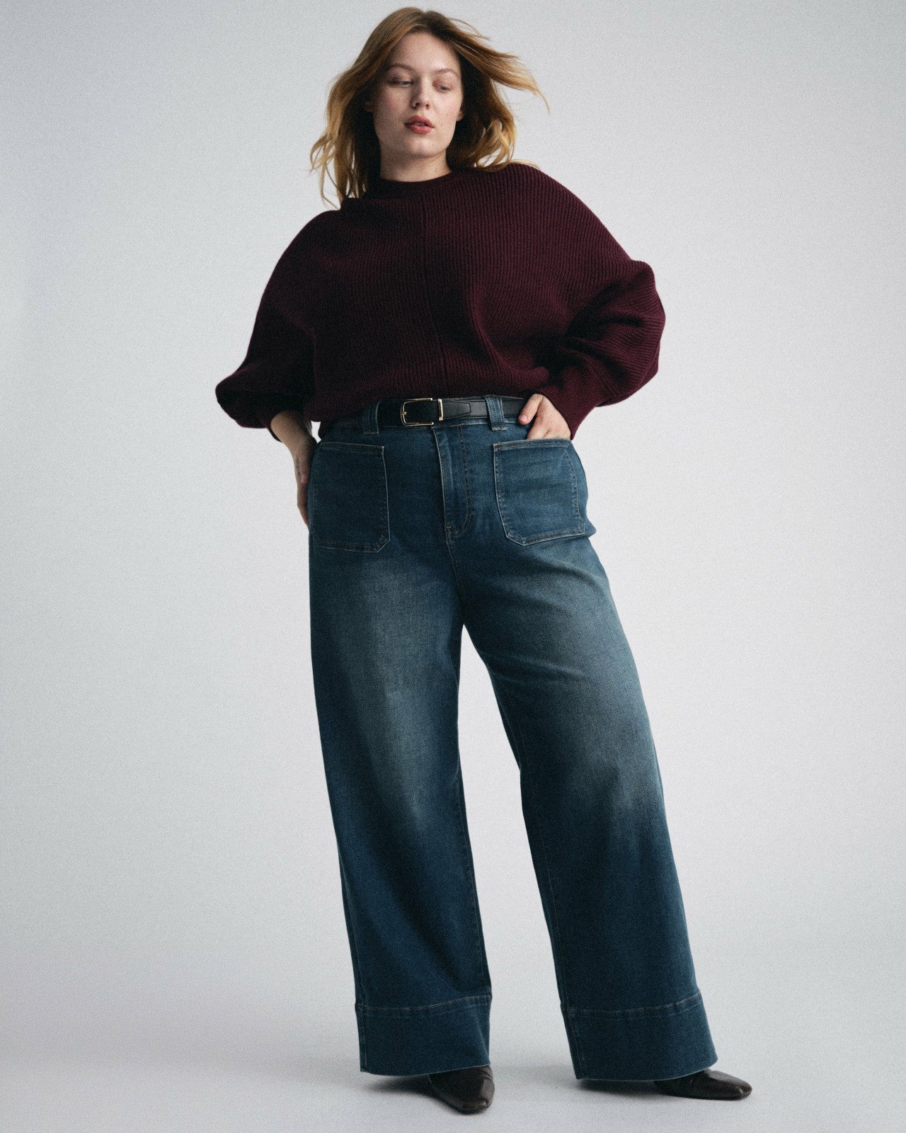 Universal Standard Claudia High Rise Stretch Jeans - Naval Blue Wash