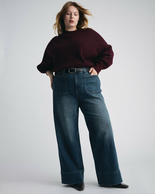 Universal Standard Claudia High Rise Stretch Jeans - Naval Blue Wash