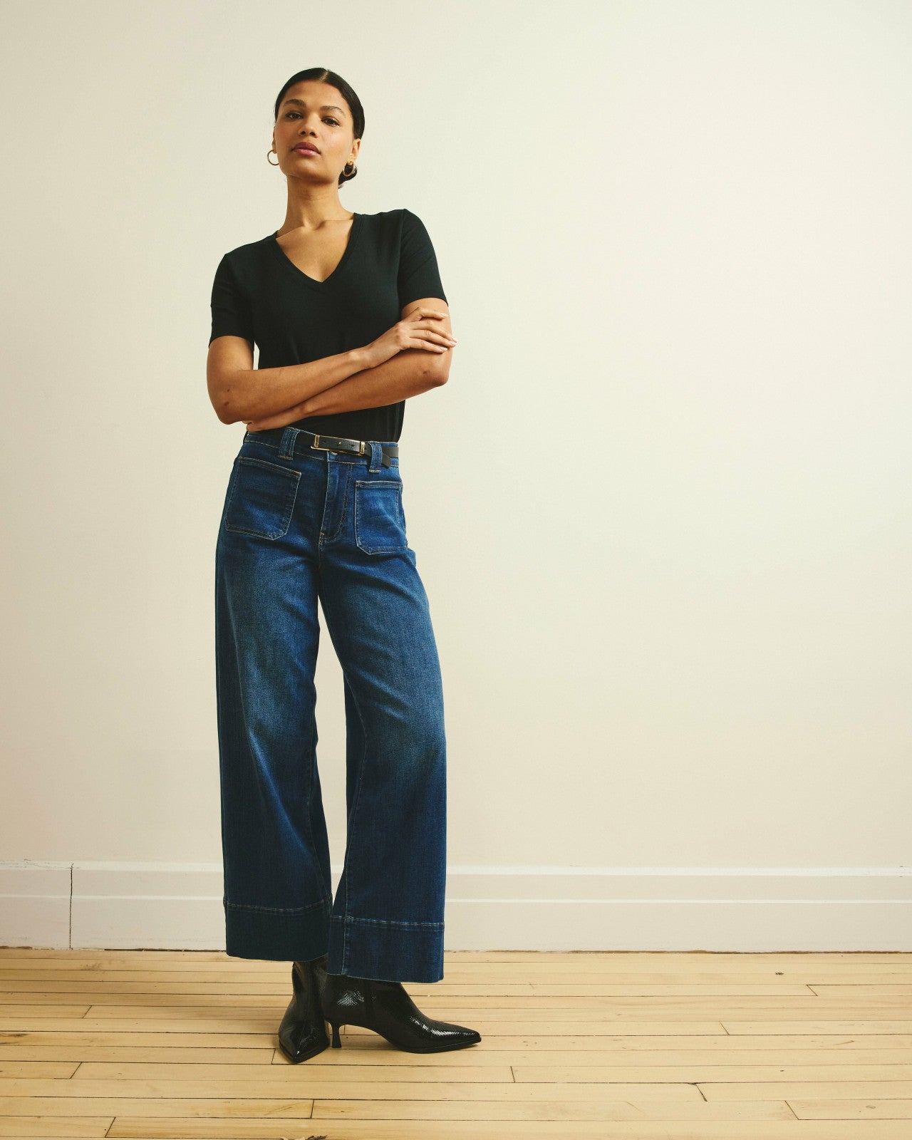 Universal Standard Claudia High Rise Stretch Jeans - Naval Blue Wash