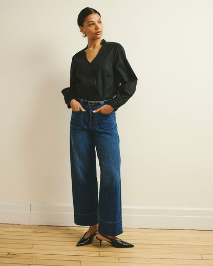 Universal Standard Claudia High Rise Stretch Jeans - Naval Blue Wash