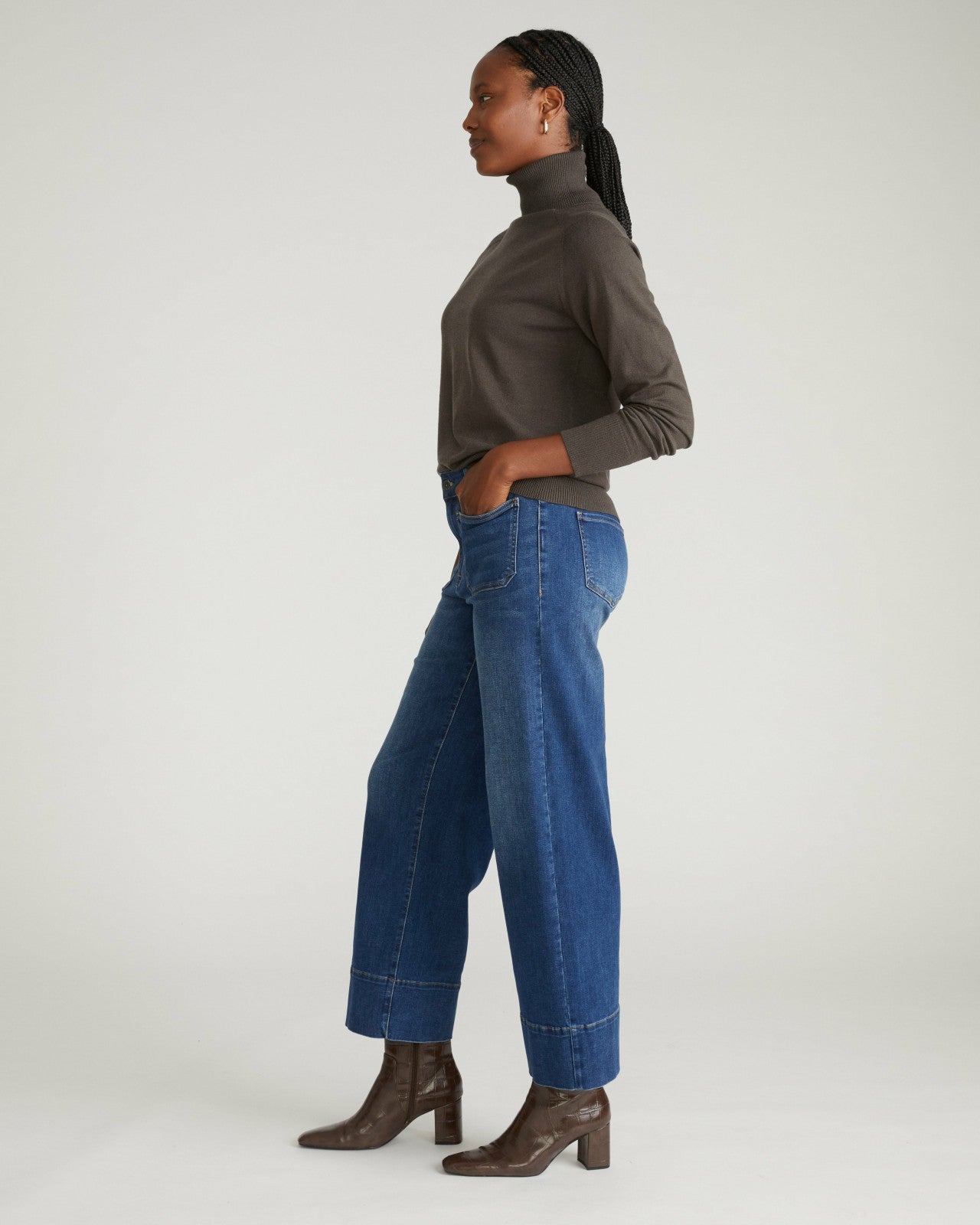 Universal Standard Claudia High Rise Stretch Jeans - Naval Blue Wash