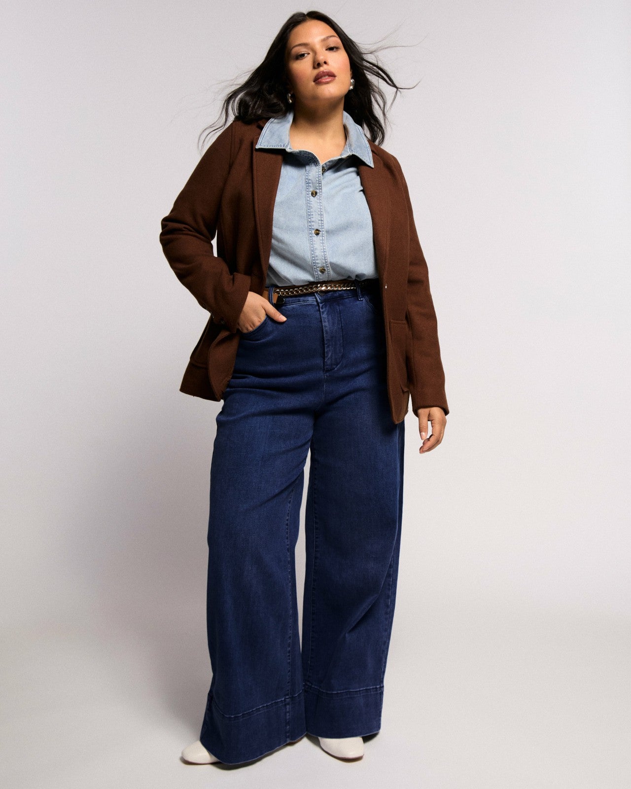 Universal Standard Carrie High Rise Wide Leg Jeans - Dark Indigo