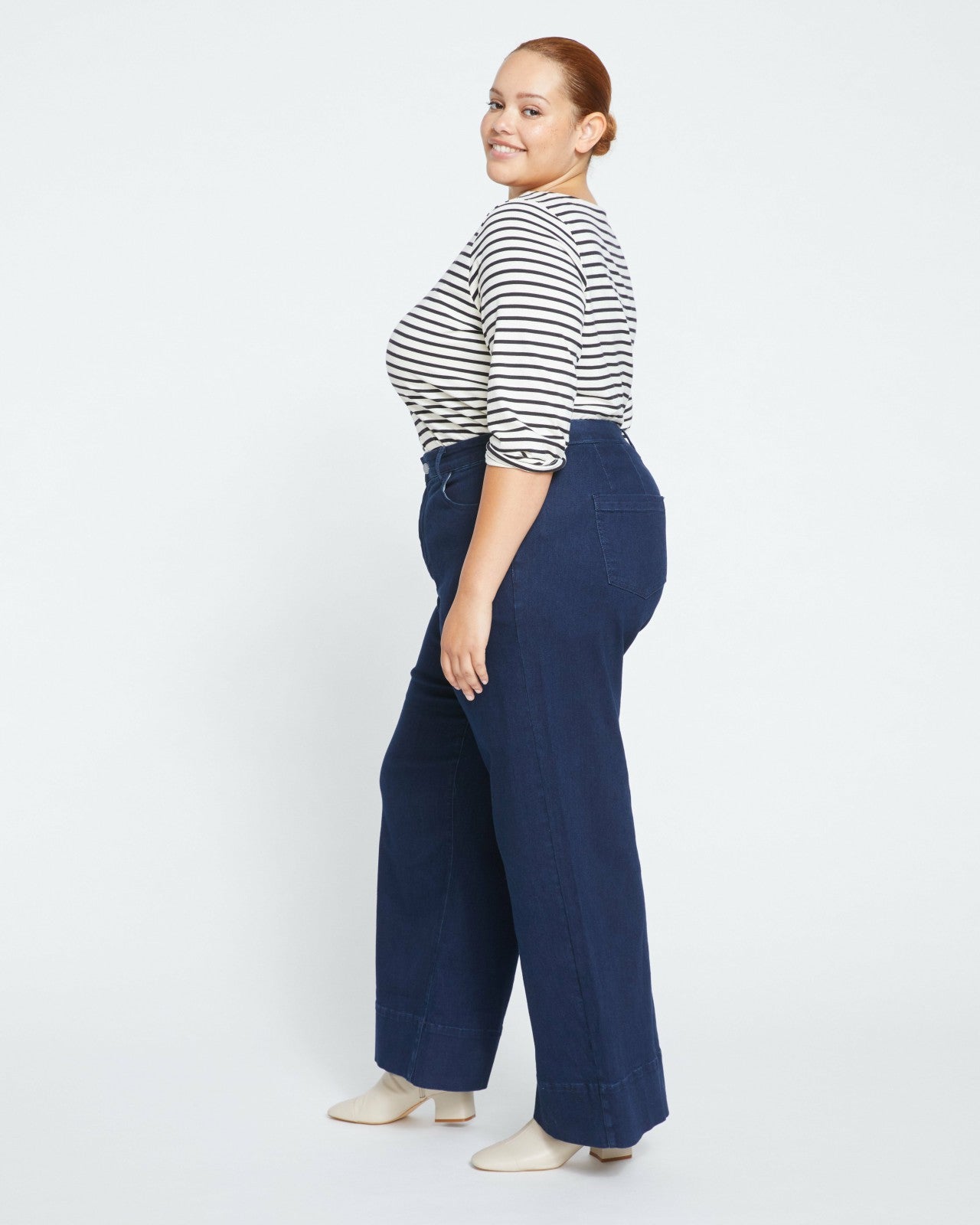Universal Standard Carrie High Rise Wide Leg Jeans - Dark Indigo