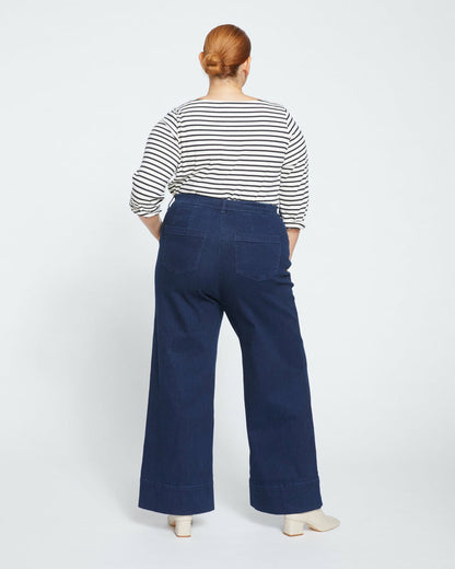 Universal Standard Carrie High Rise Wide Leg Jeans - Dark Indigo
