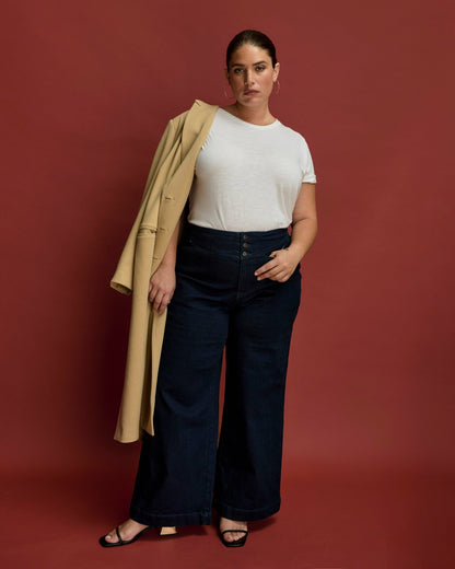 Universal Standard Charlie High Rise Sailor Jeans - Dark Indigo