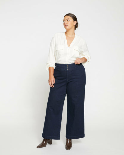 Universal Standard Charlie High Rise Sailor Jeans - Dark Indigo
