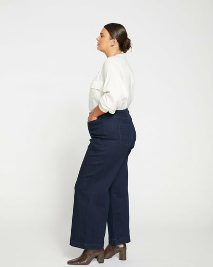 Universal Standard Charlie High Rise Sailor Jeans - Dark Indigo