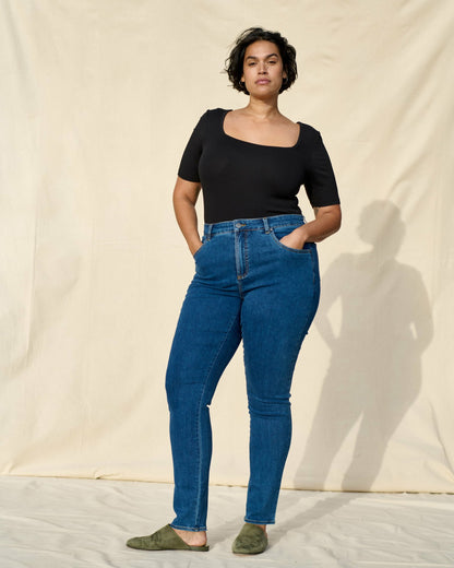 Universal Standard Seine High Rise Skinny Jeans 32 Inch - True Blue