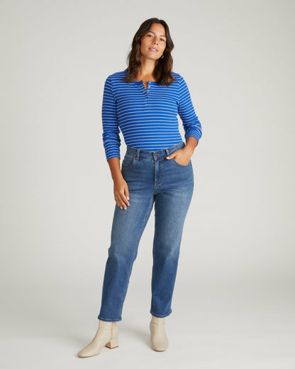 Universal Standard Seine High Rise Straight Leg Jean 29 Inch - Anzio Blue