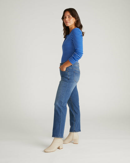 Universal Standard Seine High Rise Straight Leg Jean 29 Inch - Anzio Blue
