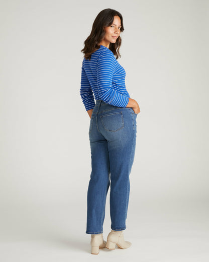 Universal Standard Seine High Rise Straight Leg Jean 29 Inch - Anzio Blue