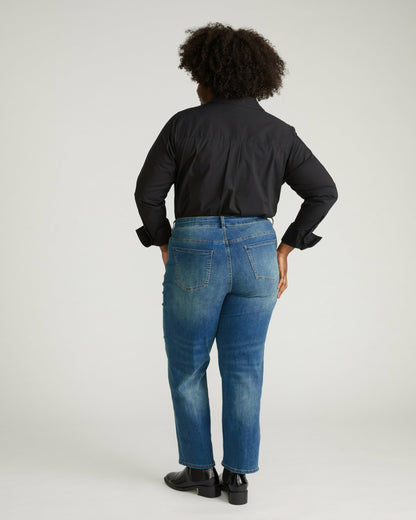 Universal Standard Seine High Rise Straight Leg Jean 29 Inch - Washed Vintage Indigo