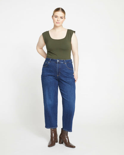 Universal Standard Donna High Rise Curve Straight Leg Jeans 27 Inch - Stonewash Indigo