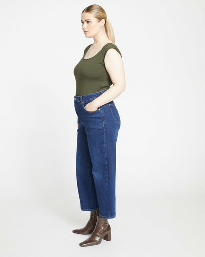 Universal Standard Donna High Rise Curve Straight Leg Jeans 27 Inch - Stonewash Indigo