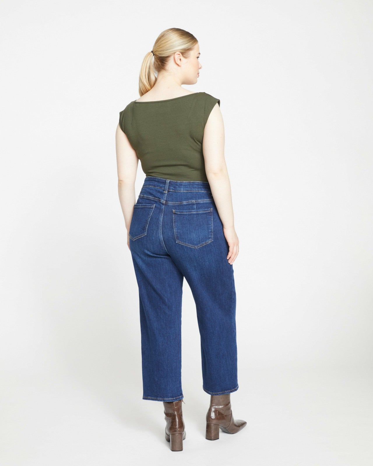 Universal Standard Donna High Rise Curve Straight Leg Jeans 27 Inch - Stonewash Indigo