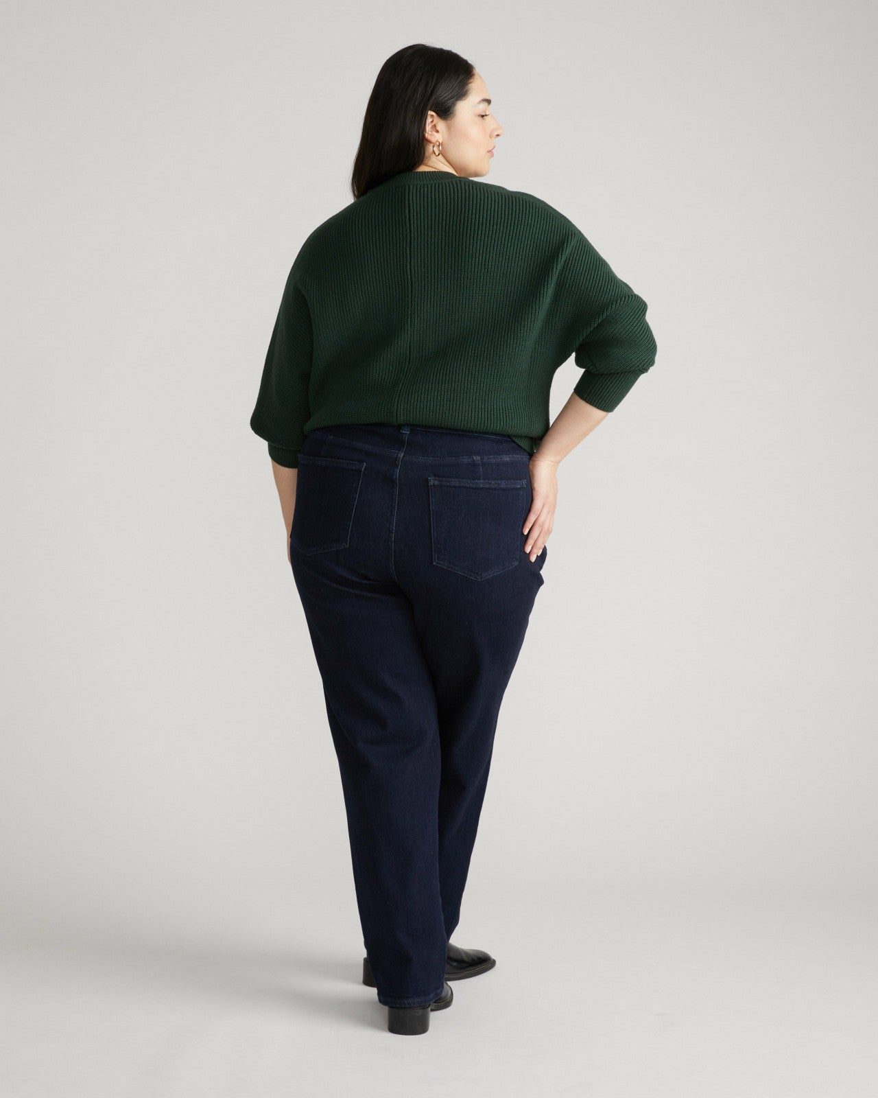 Universal Standard Donna High Rise Curve Straight Leg Jeans 32 Inch - Dark Indigo