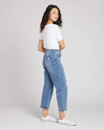 Universal Standard Donna High Rise Curve Straight Leg Jeans 27 Inch - Distressed Indigo