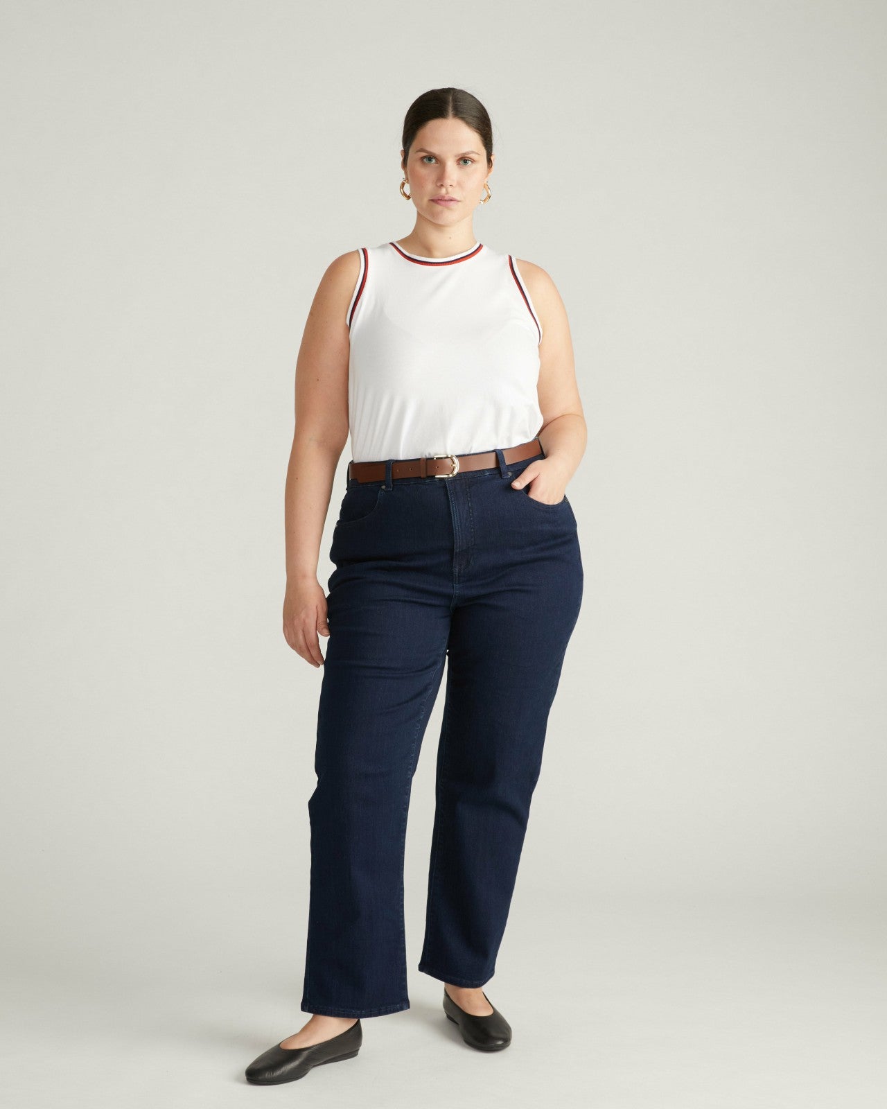 Universal Standard Ella High Rise Straight Leg Jeans - Balearic Blue