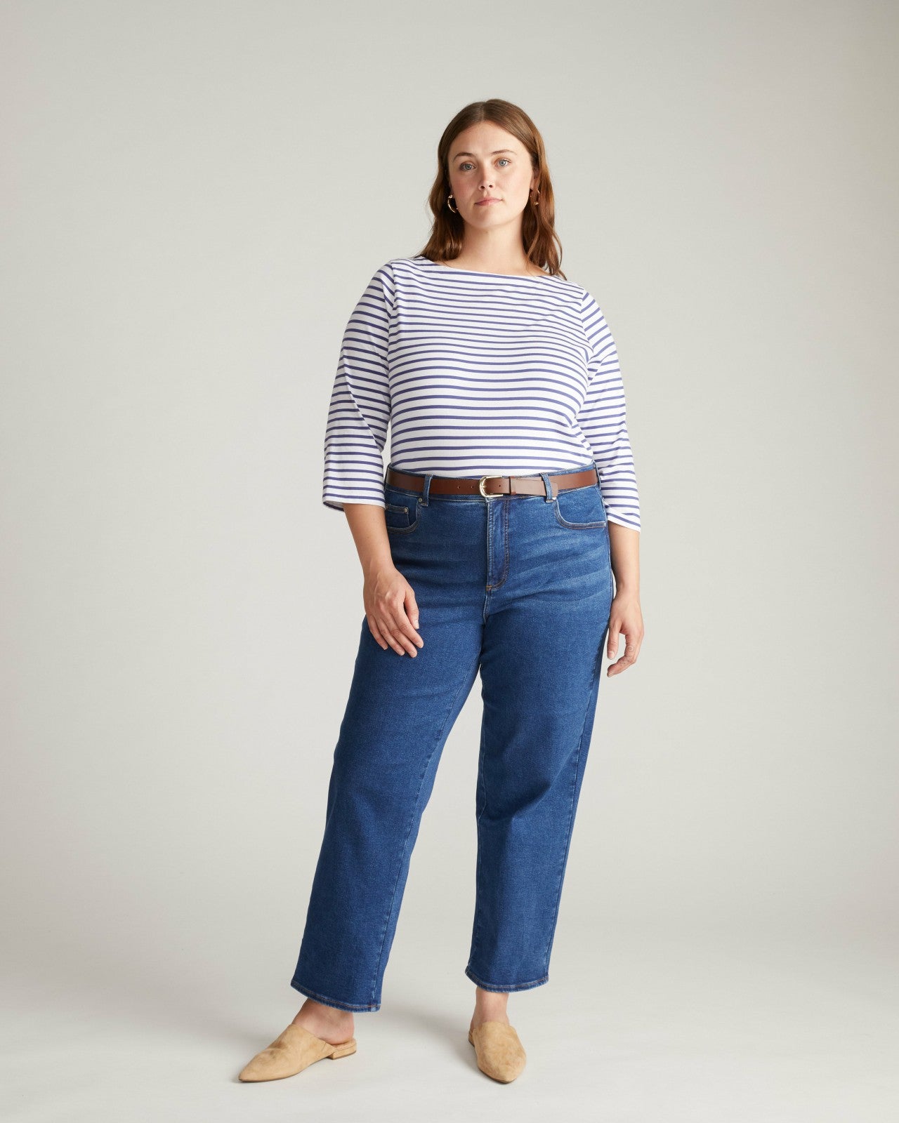 Universal Standard Etta High Rise Straight Leg Jeans 31 Inch - Aged Indigo