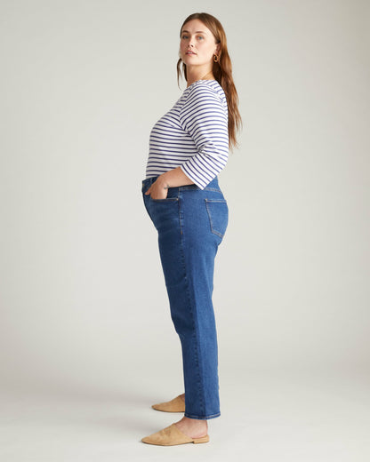 Universal Standard Etta High Rise Straight Leg Jeans 31 Inch - Aged Indigo