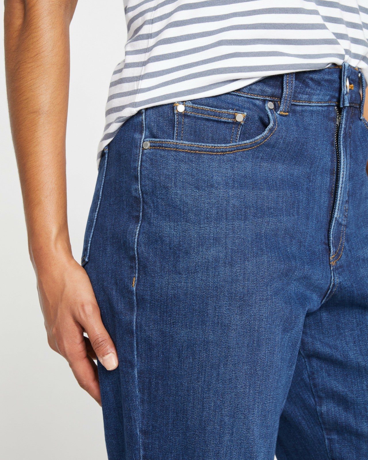 Universal Standard Donna High Rise Curve Straight Leg Jeans 32 Inch - Stonewash Indigo
