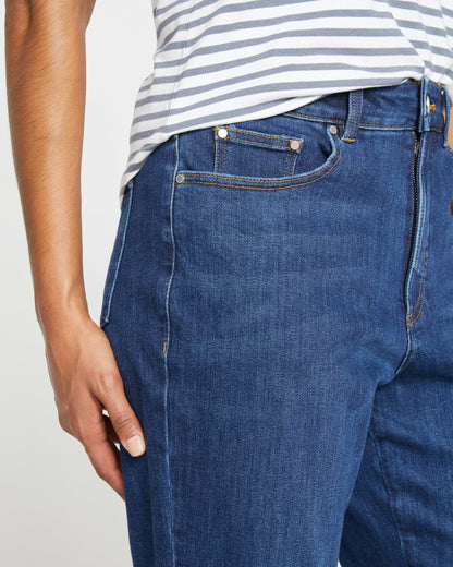 Universal Standard Donna High Rise Curve Straight Leg Jeans 32 Inch - Stonewash Indigo