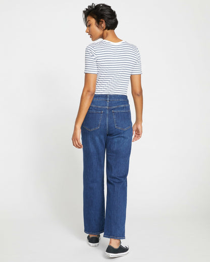 Universal Standard Donna High Rise Curve Straight Leg Jeans 32 Inch - Stonewash Indigo
