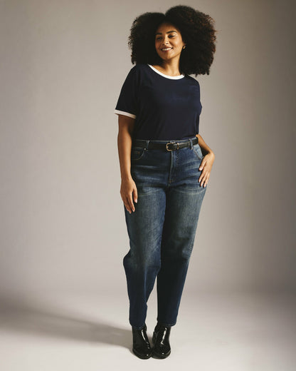 Universal Standard Donna High Rise Curve Straight Leg Jeans 32 Inch - Field of Dreams Ind