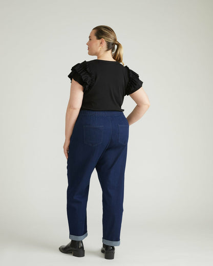 Universal Standard ComfortDenim Drawstring Jeans - Dark Indigo