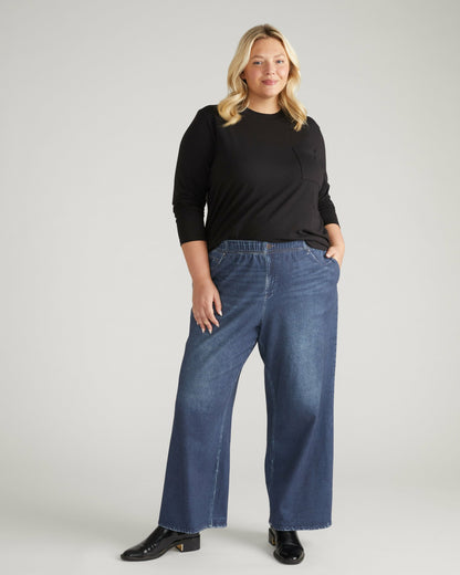 Universal Standard Wide Leg Sweatpant Jeans - Blue Mirage