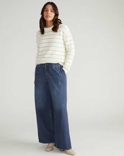 Universal Standard Wide Leg Sweatpant Jeans - Blue Mirage