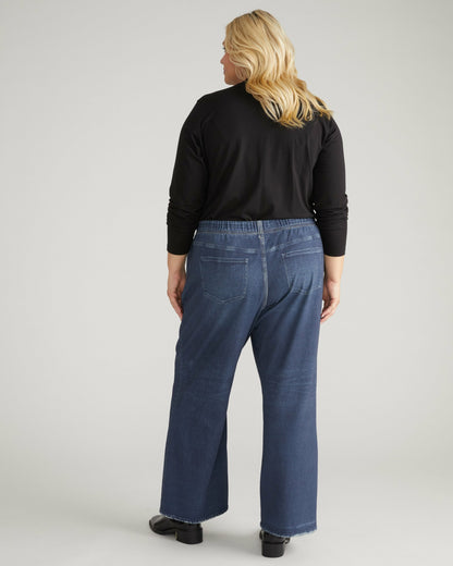 Universal Standard Wide Leg Sweatpant Jeans - Blue Mirage