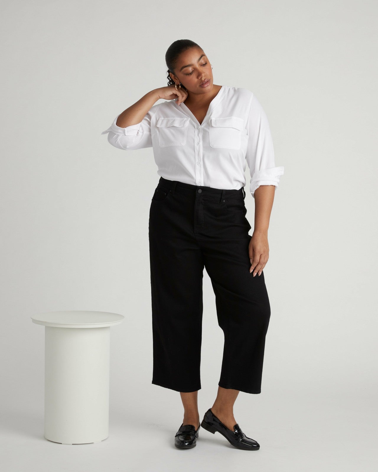 Universal Standard Bae Boyfriend Crop Jeans - Jet Black