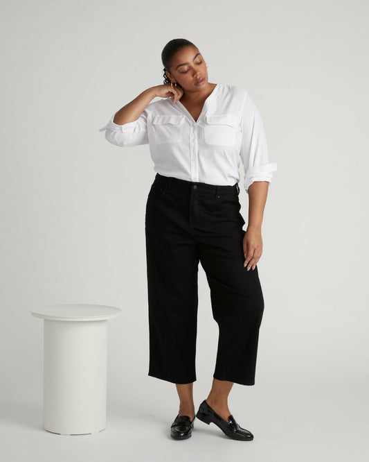 Universal Standard Bae Boyfriend Crop Jeans - Jet Black