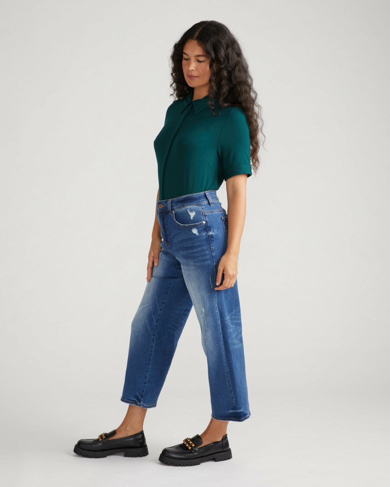 Universal Standard Bae Boyfriend Crop Jeans - Princeton Blue