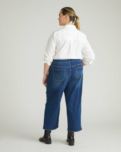 Universal Standard Bae Boyfriend Crop Jeans - Naval Blue Wash