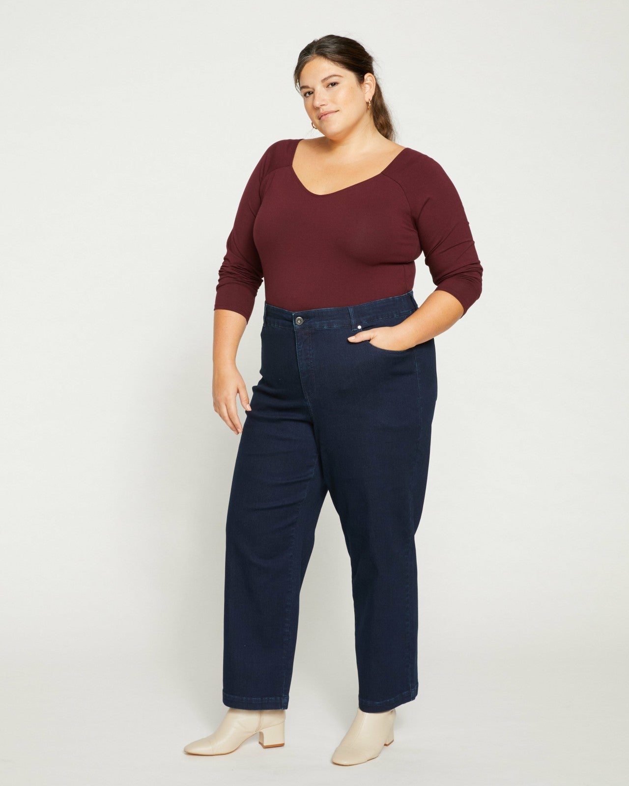 Universal Standard Elastic Waist Weekend Jeans - Dark Indigo