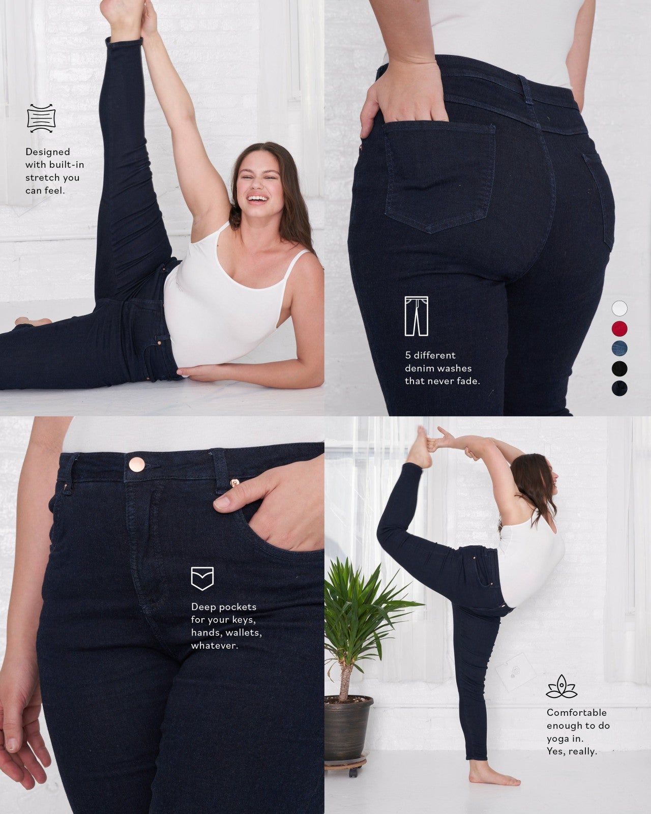 Universal Standard Seine High Rise Skinny Jeans 27 Inch - Dark Indigo