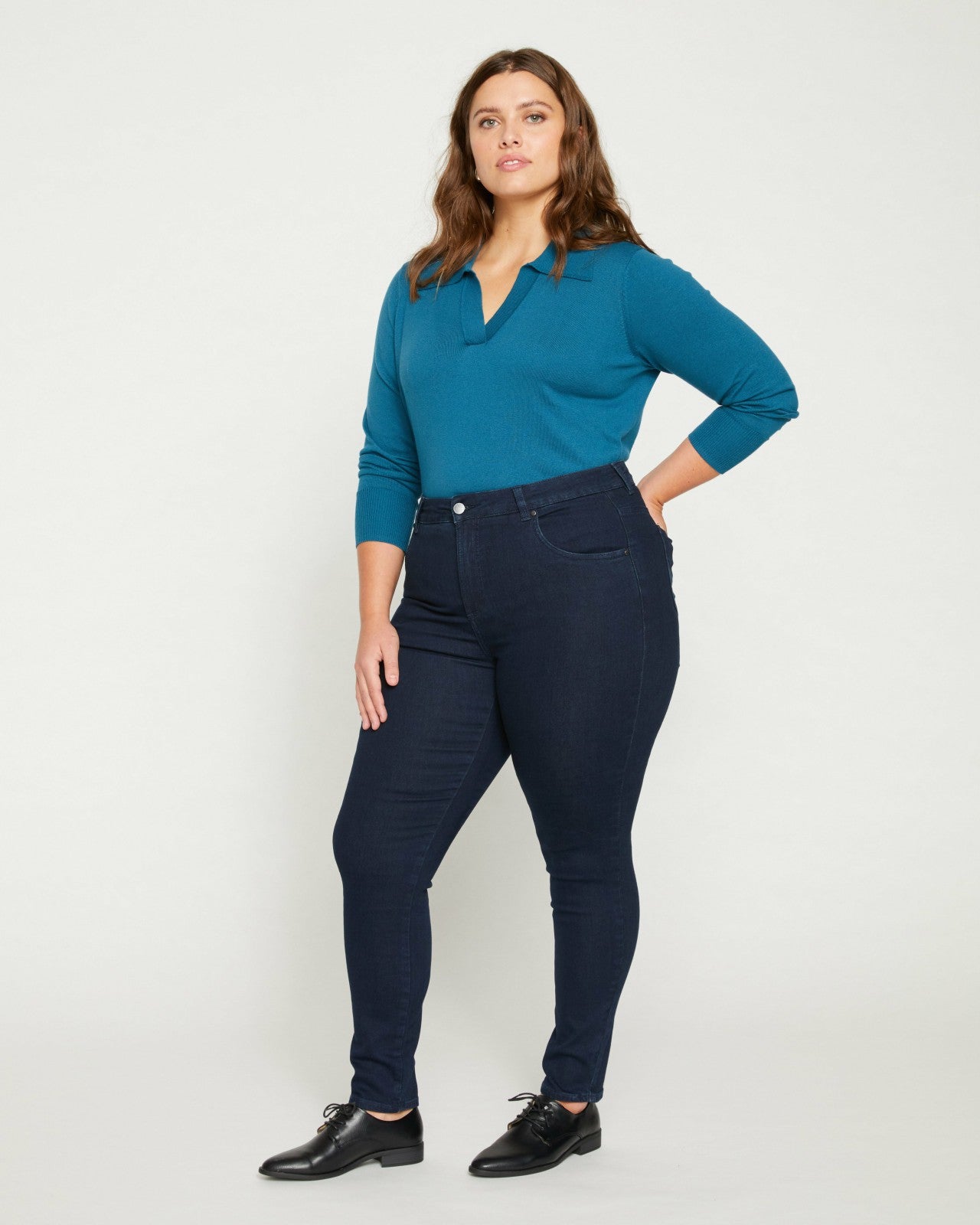 Universal Standard Seine High Rise Skinny Jeans 30 Inch - Dark Indigo