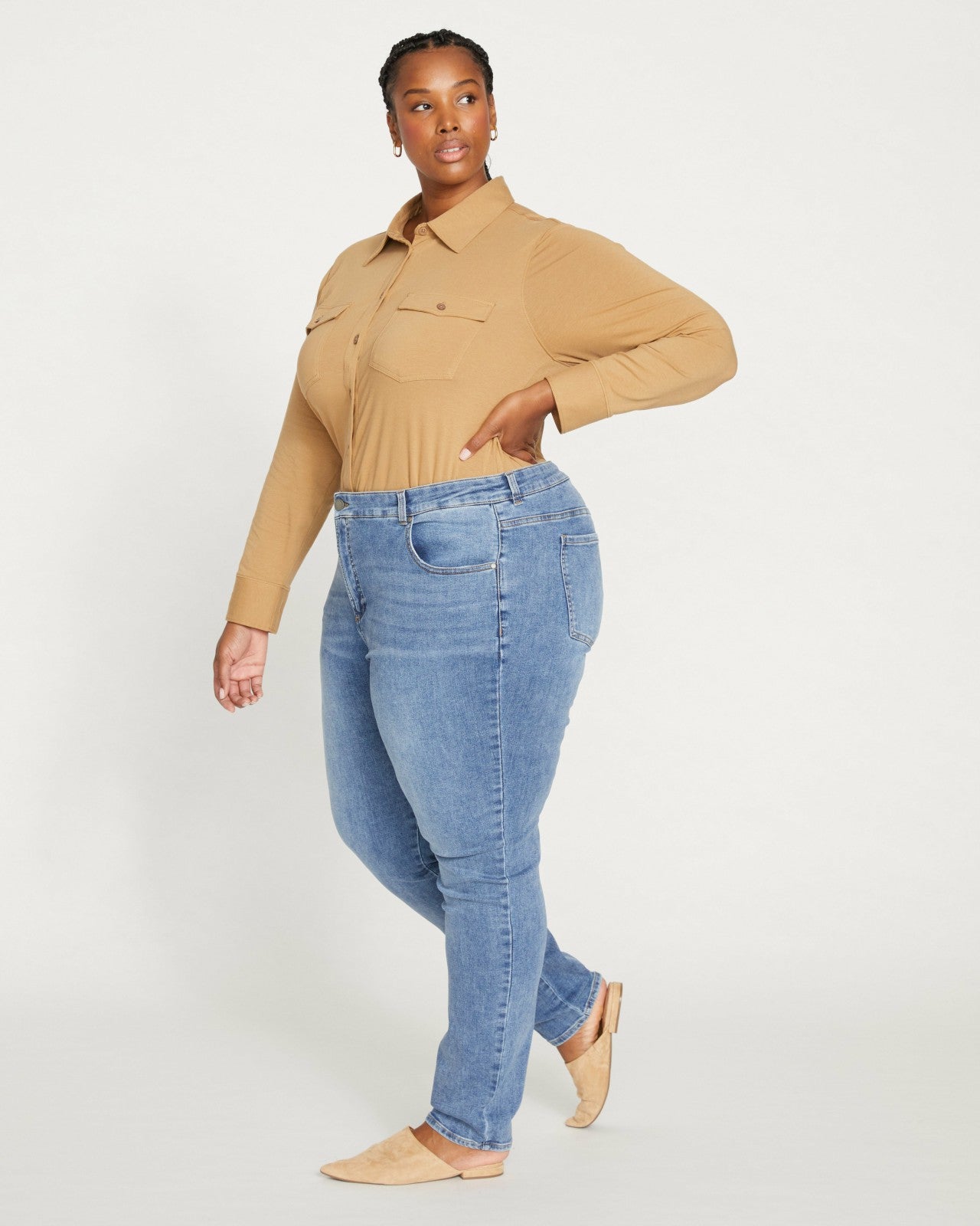 Universal Standard Seine Mid Rise Skinny Jeans 32 Inch - Vintage Indigo