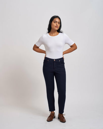 Universal Standard Seine Mid Rise Skinny Jeans 27 Inch - Dark Indigo
