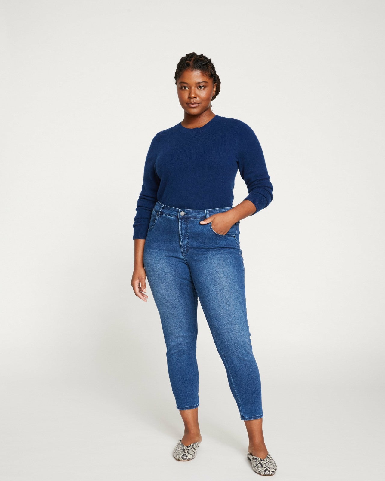 Universal Standard Seine Mid Rise Skinny Jeans 27 Inch - True Blue