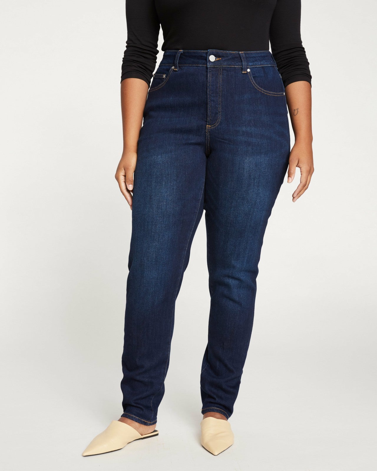 Universal Standard Joni High Rise Curve Slim Leg Jeans 32 Inch - Midnight Blue