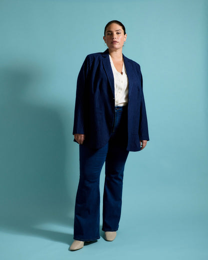 Universal Standard Farrah High Rise Flared Jeans - Pure Blue