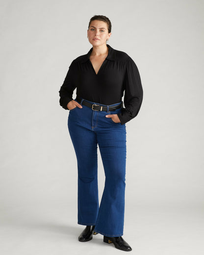 Universal Standard Farrah High Rise Flared Jeans - Pure Blue