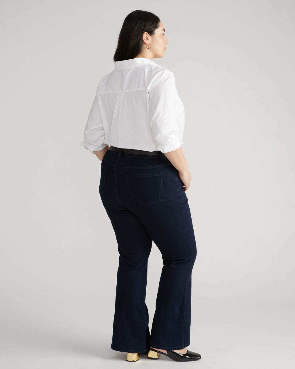Universal Standard Farrah High Rise Flared Jeans - Dark Indigo