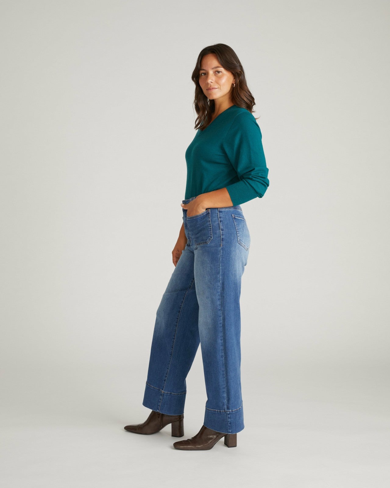 Universal Standard Claudia High Rise Stretch Jeans - Anzio Blue