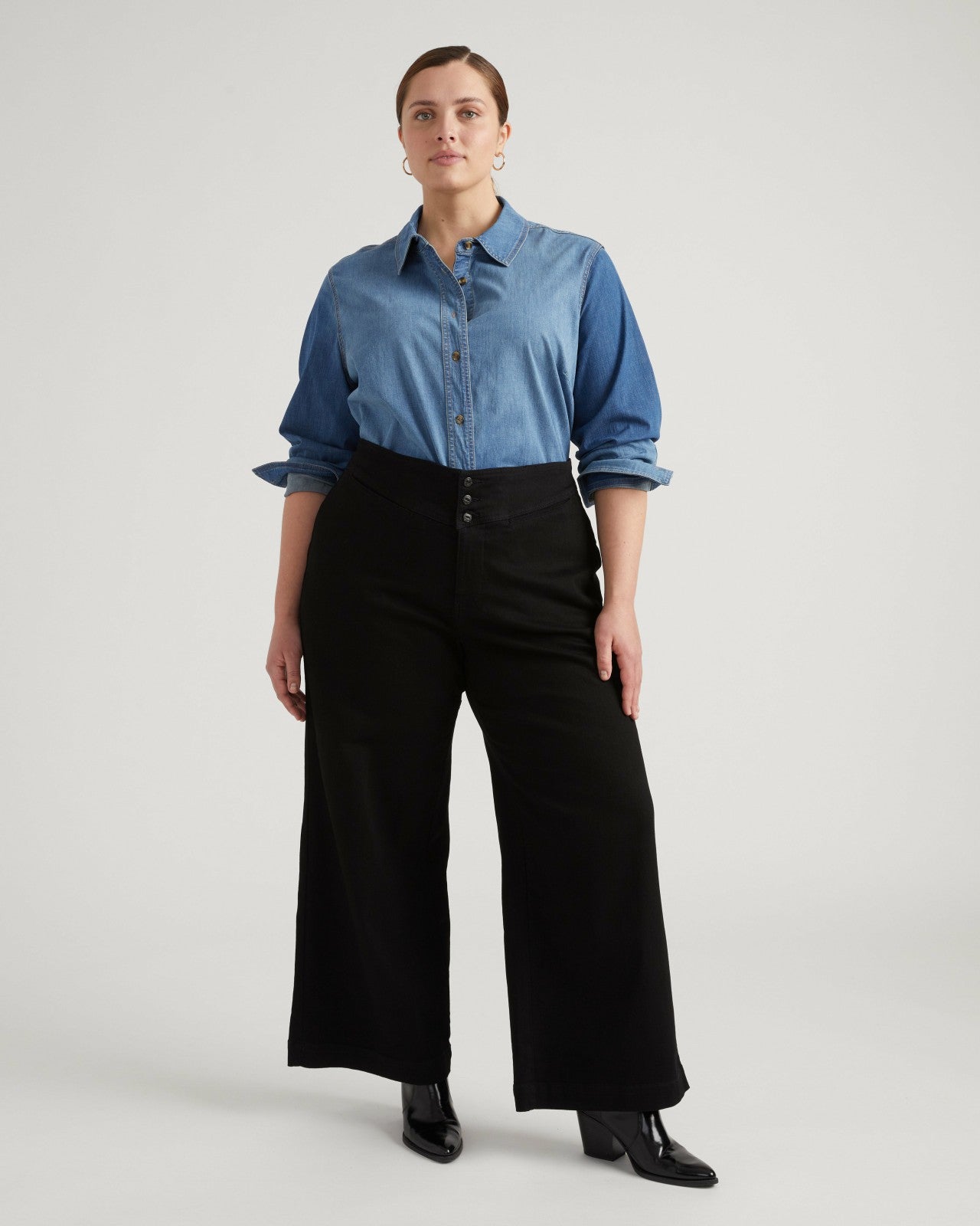 Universal Standard Charlie High Rise Sailor Jeans - Jet Black