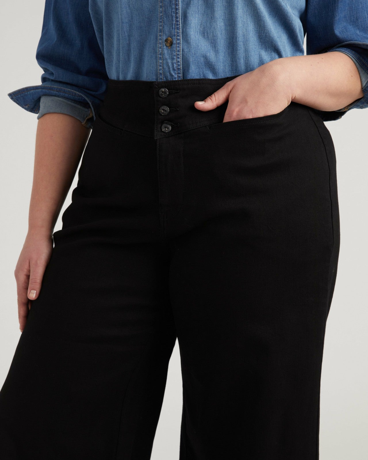 Universal Standard Charlie High Rise Sailor Jeans - Jet Black